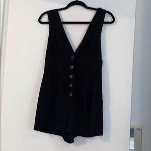 Black button down Forever 21 pleated romper